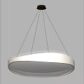Round White Pendant Light with Transparent Edge Modern Design Hanging in Room Interior Decor