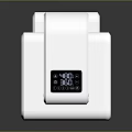 White Electronic Garment Care Appliance With Digital Display And Modern Design