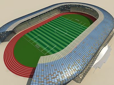 Stadium Football Field Sports Ground 3d model