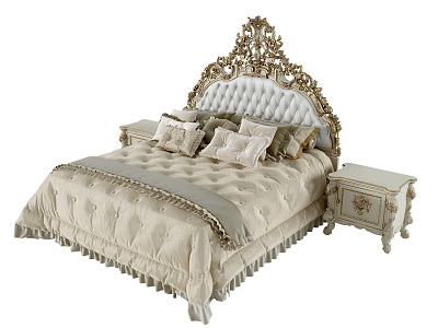 French Double Bed Classical Carved Double Bed model