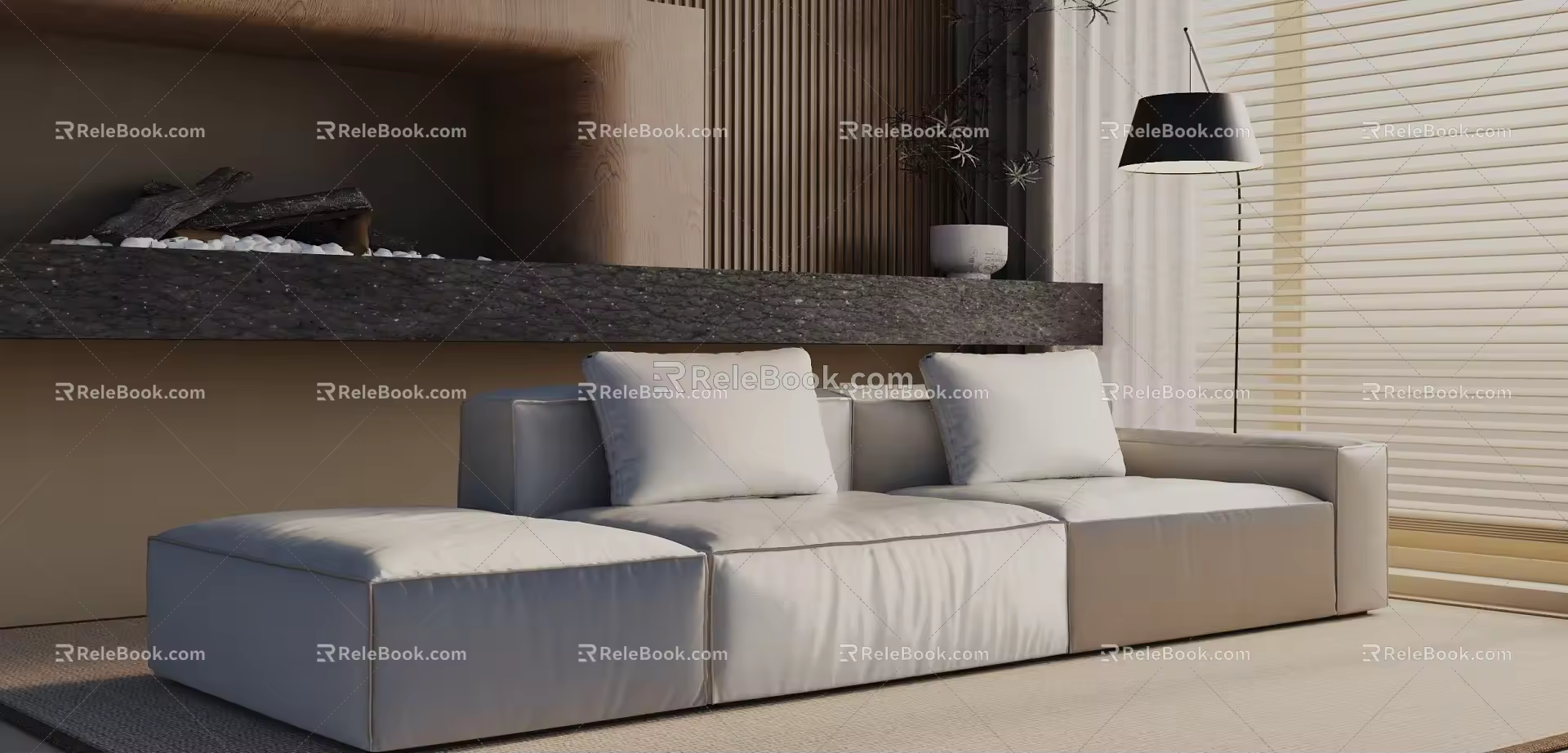 Three-seat sofa 3d model