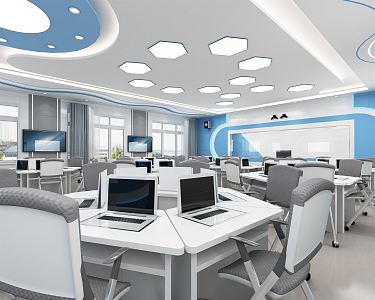 Modern Classroom University Classroom 3d model