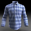 Long Sleeve Plaid Cotton Shirt Button Front Collared Casual Checkered Design