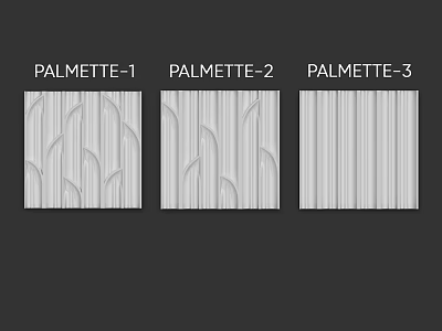 Palmette Decorative Components With Varied Textured Patterns And Design Styles 3d model