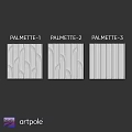 Palmette Decorative Components With Varied Textured Patterns And Design Styles