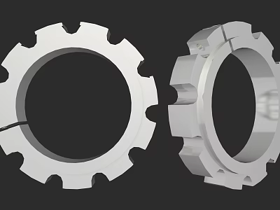 Stainless Steel Ring Shaped Hardware Tools With Toothed Edges For Machinery 3d model