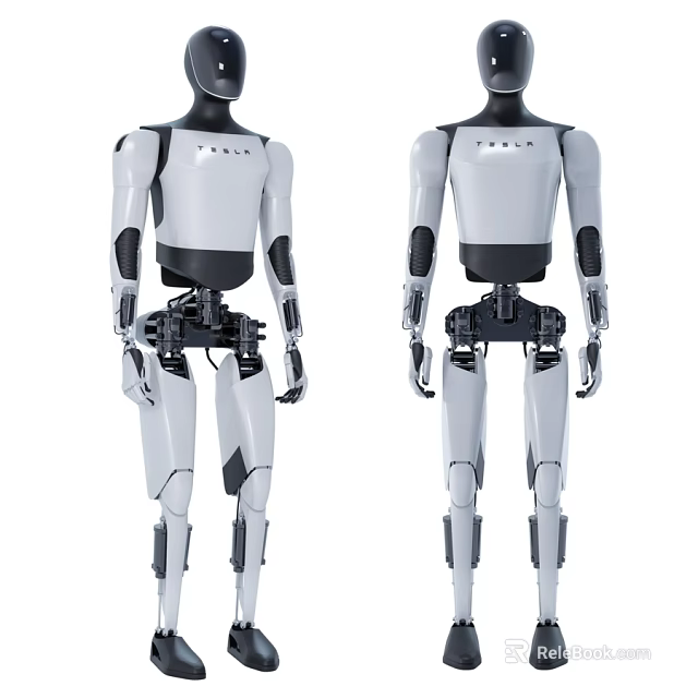 Humanoid Robot Design For Daily Use Household Appliances Front And Back View 3d model 
