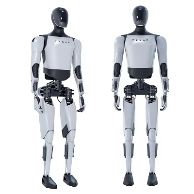 Humanoid Robot Design For Daily Use Household Appliances Front And Back View 3d model