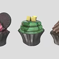 Colorful Decorative Cupcakes With Various Toppings And Creamy Frosting For Kitchen Dessert Items
