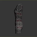 Fashionable Sleeveless Dress With Geometric Red White Gray Pattern For Daily Use