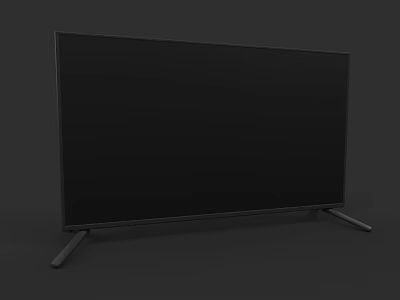 Modern Black Flat Screen Television with Sleek Design and Stable Stand 3d model