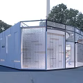 Modern Curved Glass Building Entrance At Wuhan Yangtze Avenue Exhibition Hall