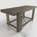 Rustic Wooden Dining Table With Natural Wood Grain And Sturdy Legs Design
