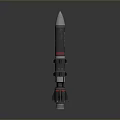 Advanced Tactical Missile With Silver Nose Cone Black Body Red Stripes And Stabilizers