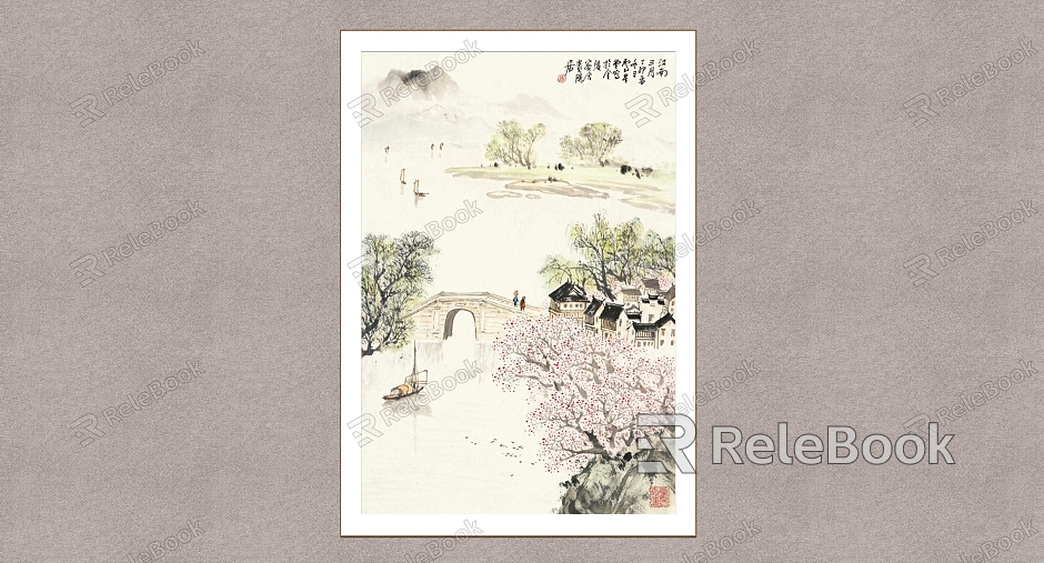 Decorative Painting Jiangnan March Lu Xingtang Landscape Painting model