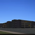 Modern Industrial Factory Buildings With Green Roofs Open Plaza And Glass Curtain Walls