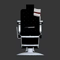 Classic Barber Chair Furniture With Black Diamond Quilted Upholstery Silver Metal Frame And Round Base