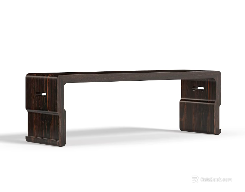 Classic Dark Wooden Coffee Table With Minimalist Design And Stable Structure 3d model