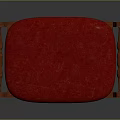 Classic Wooden Bench With Red Padded Cushion Curved Armrests And Intricate Carvings Design
