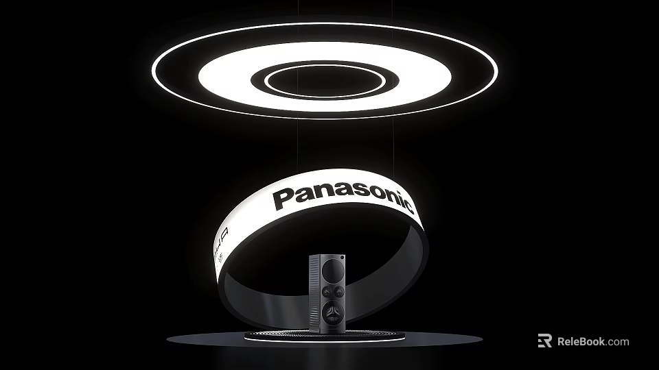 Panasonic Circular Illuminated Art Installation With Ring Design And Central Device 3d model 