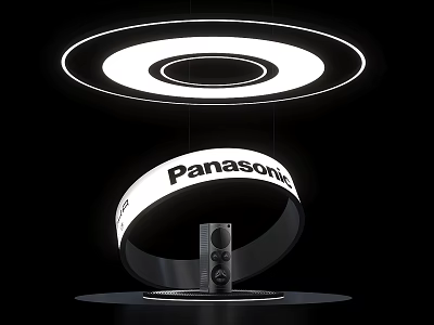 Panasonic Circular Illuminated Art Installation With Ring Design And Central Device 3d model