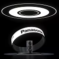Panasonic Circular Illuminated Art Installation With Ring Design And Central Device 3d model