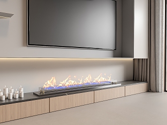 Modern Fireplace Electronic Fireplace Stove 3d model