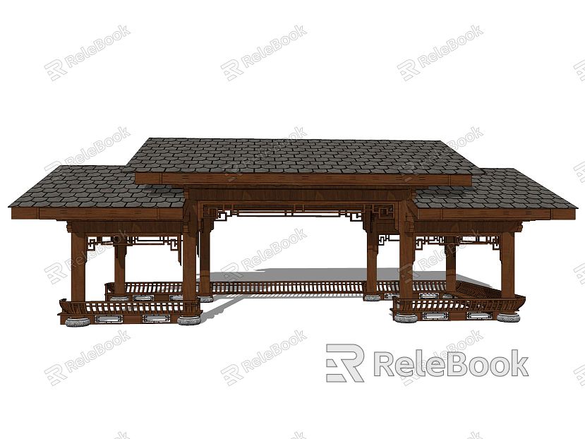 New Chinese style pavilion landscape pavilion gallery model