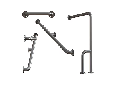 Stainless Steel Railings With Various Designs For Safety And Support 3d model