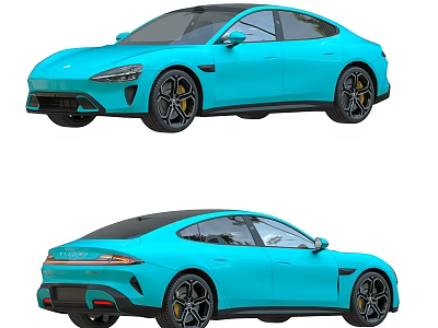 Blue Modern Sports Car Exterior Design With Aerodynamic Body And Alloy Wheels 3d model