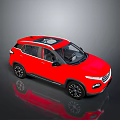 Red Modern SUV With Panoramic Sunroof And Sporty Exterior Design