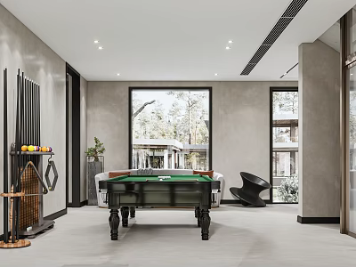 Modern recreation room basement 3d model