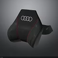 Audi Automotive Parts Headrest In Black Leather With Red Stitching Detail
