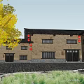 Traditional Chinese Homestay Building With Earthen Walls Black Tiled Roofs And Red Lanterns