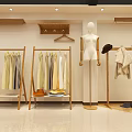 Modern Clothing Store Interior With Racks Display Shelves Accent Chair And Lighting