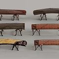 Various Styles Of Traditional Chinese Zithers With Wooden Bodies And Carved Patterns On Stands
