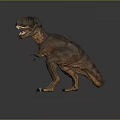 Tyrannosaurus Rex Dinosaur Standing With Open Mouth And Realistic Scaly Skin