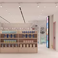 Bright Children's Clothing And Toy Store Interior With Dresses Toys And Display Shelves