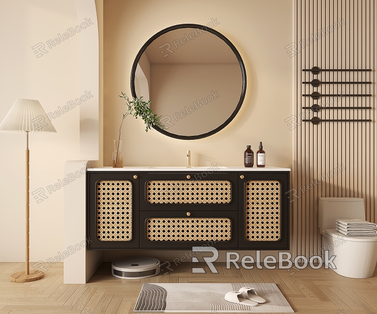 French retro bathroom cabinet model