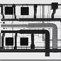 Detailed Industrial Piping System Layout With Mechanical Equipment And Structural Framework