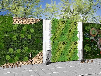 modern plant wall plant wall landscape hedge screen partition background wall 3d model