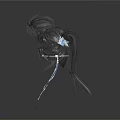 Three Stylish Gray Feather Decorative Hair Accessories With Tassels And Pendants