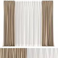 Elegant Beige Curtains With White Sheer Panels For Modern Home Windows