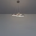 Modern Illuminated Chandelier Featuring Ring Shaped Design Hanging From Ceiling 3d model