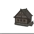 Traditional Ancient Building Design Featuring Thatched Roof Wooden Structure Stone Walls And Interior Details