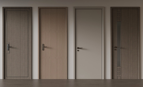 Modern single door interior door 3d model