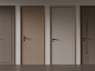 Modern single door interior door 3d model