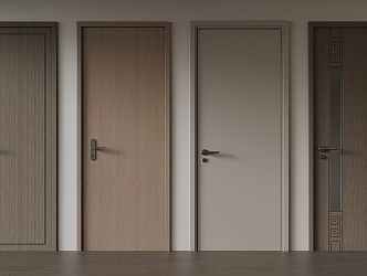 Modern single door interior door 3d model