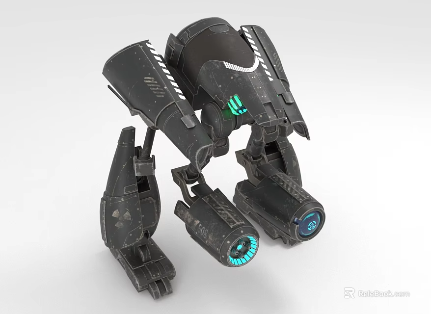 Advanced Sci fi Weapon With Mechanical Structure And Glowing Lights 3d model 