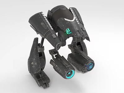 Advanced Sci fi Weapon With Mechanical Structure And Glowing Lights 3d model